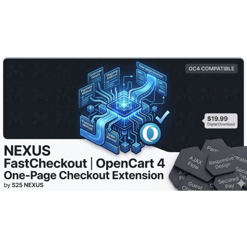 NEXUS FastCheckout | إضافة الدفع في صفحة واحدة لـ OpenCart 4 NEXUS FastCheckout | إضافة الدفع في صفحة واحدة لـ OpenCart 4